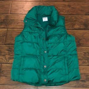 Green puffer vest
